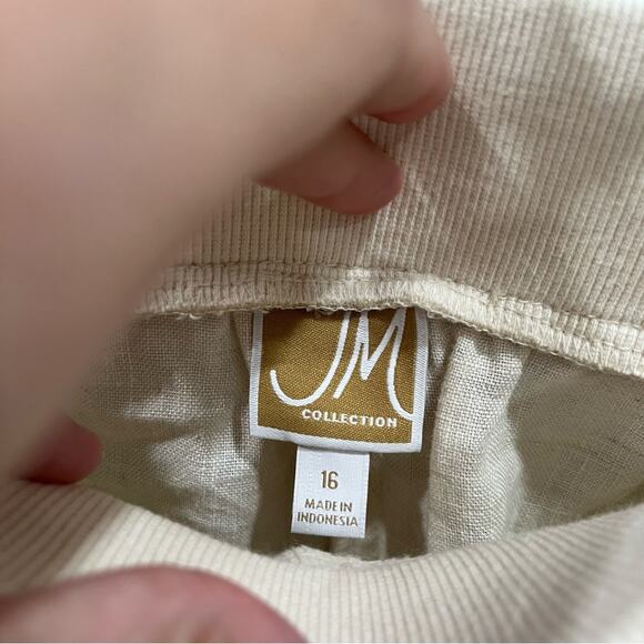 NWT JM Collection Beige 100% Linen Wide Leg Flowy Pants Vacation Beach - Picture 3 of 8